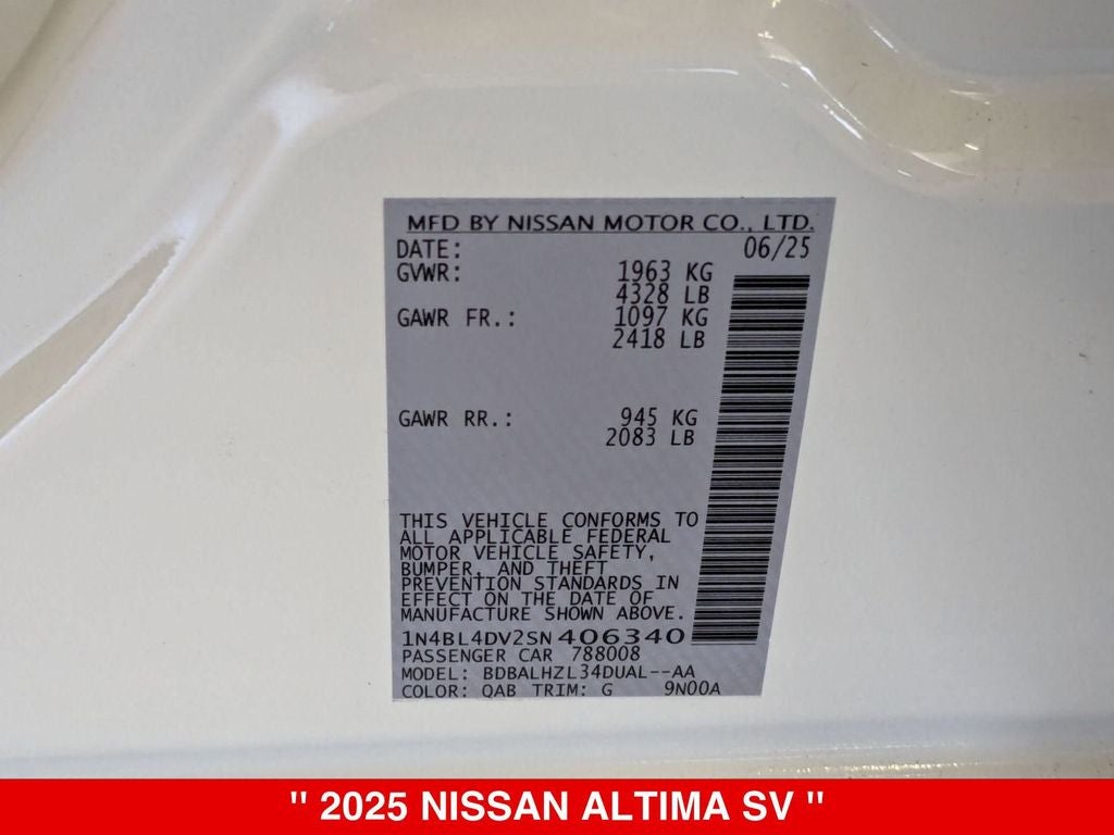 2025 Nissan Altima SV Special Edition