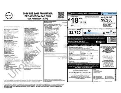 2026 Nissan Frontier Crew Cab PRO-4X®