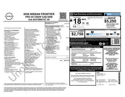 2026 Nissan Frontier Crew Cab PRO-4X®