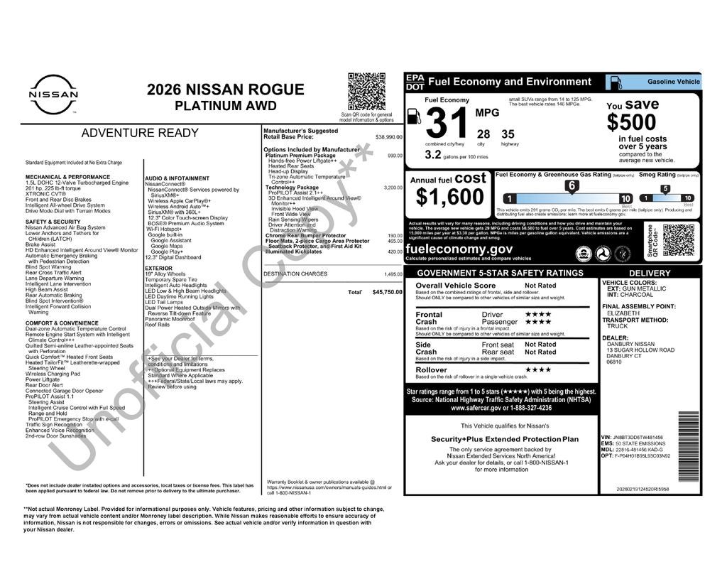 2026 Nissan Rogue Platinum