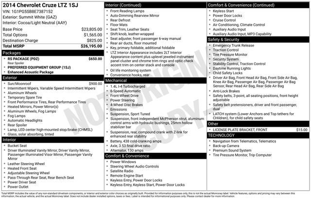 2014 Chevrolet Cruze LTZ
