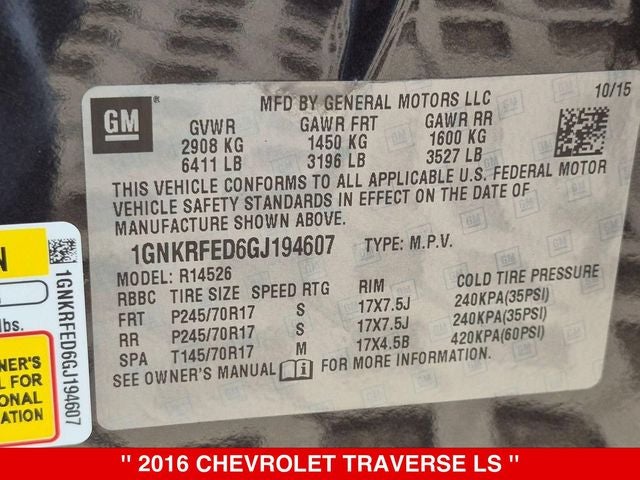 2016 Chevrolet Traverse LS