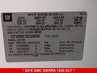 2016 GMC Sierra 1500 SLT