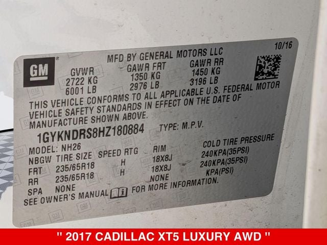 2017 Cadillac XT5 Luxury
