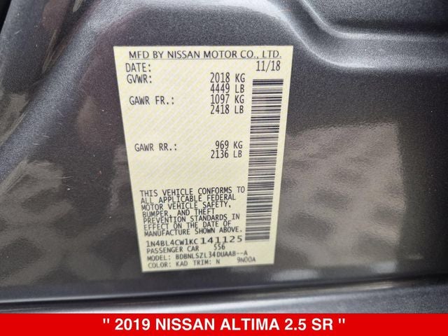2019 Nissan Altima 2.5 SR