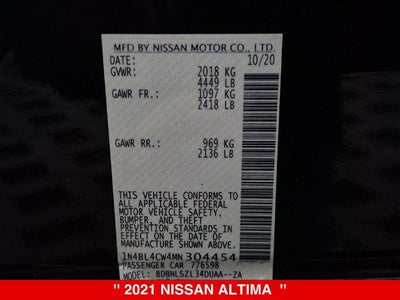 2021 Nissan Altima SR
