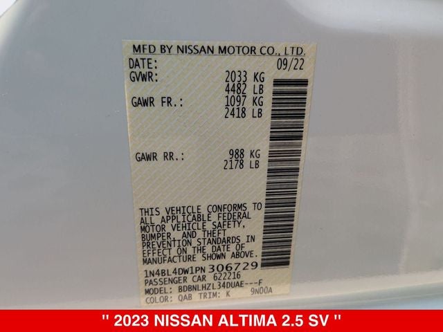2023 Nissan Altima SV