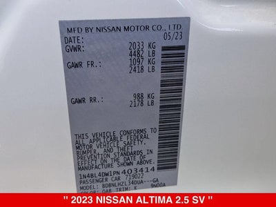 2023 Nissan Altima SV