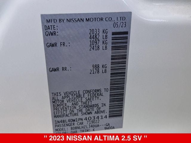 2023 Nissan Altima SV