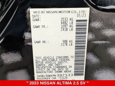 2023 Nissan Altima SV