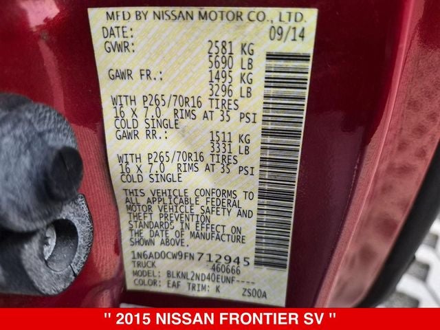 2015 Nissan Frontier SV
