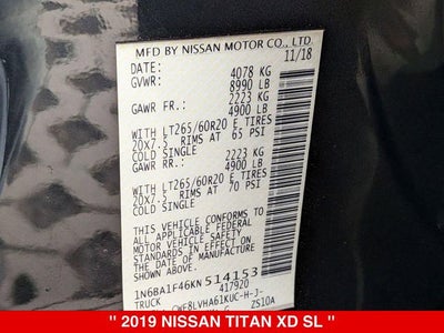 2019 Nissan Titan XD SL MIDNIGHT EDITION