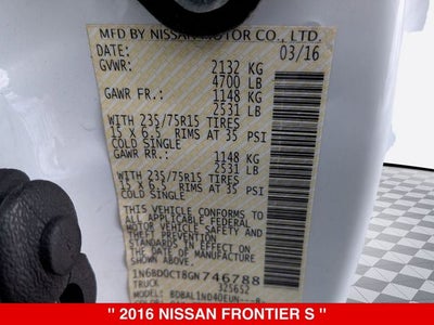 2016 Nissan Frontier S