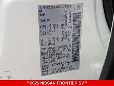 2025 Nissan Frontier Crew Cab SV