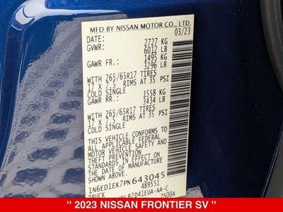 2023 Nissan Frontier Crew Cab SV