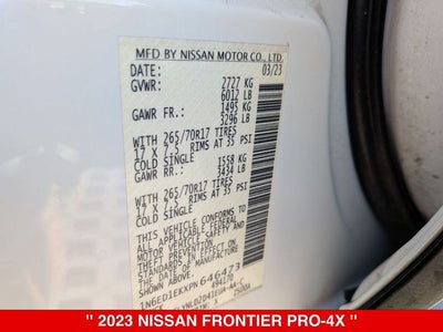 2023 Nissan Frontier PRO-4X NISSAN CERTIFIED