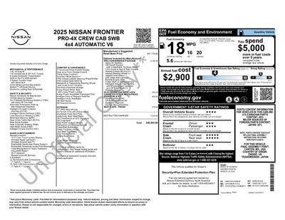 2025 Nissan Frontier Crew Cab PRO-4X®
