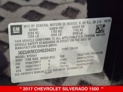 2017 Chevrolet Silverado 1500 LT LT1