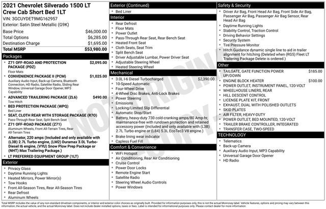 2021 Chevrolet Silverado 1500 LT LT1
