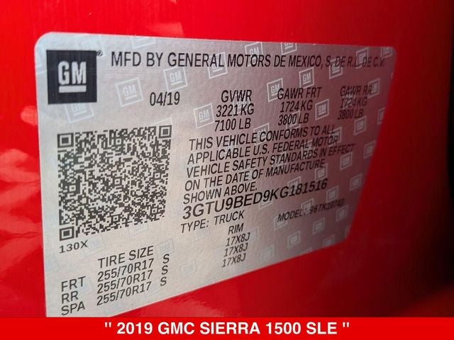 2019 GMC Sierra 1500 SLE