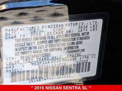 2016 Nissan Sentra SL