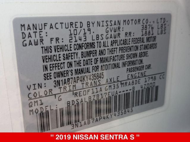 2019 Nissan Sentra S
