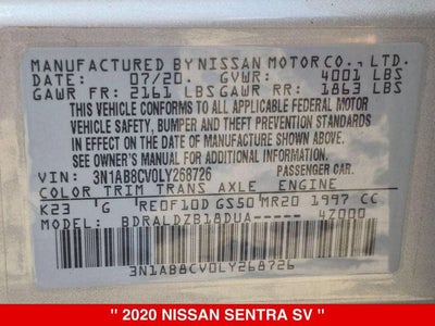 2020 Nissan Sentra SV