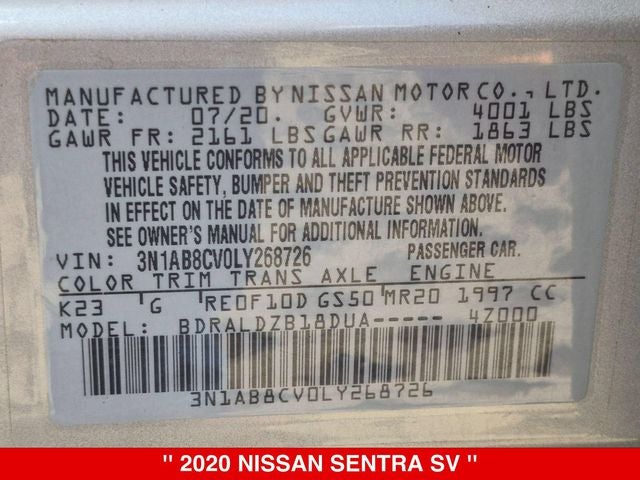 2020 Nissan Sentra SV