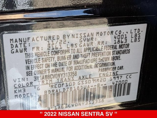 2022 Nissan Sentra SV