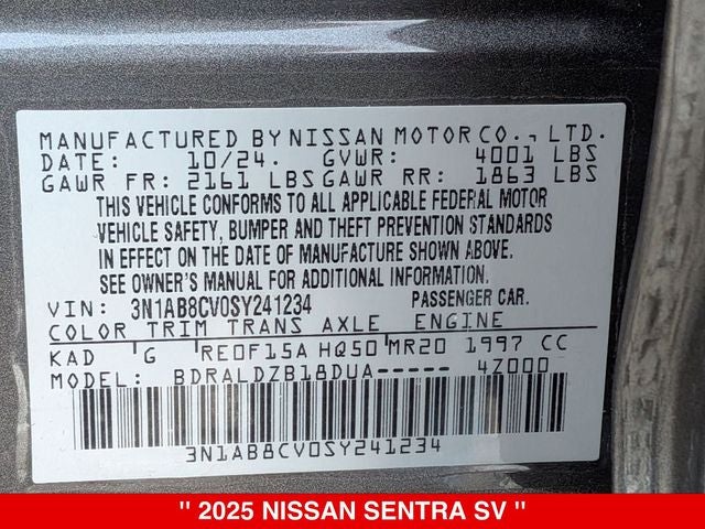 2025 Nissan Sentra SV