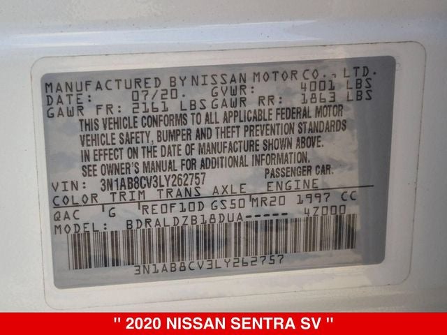 2020 Nissan Sentra SV