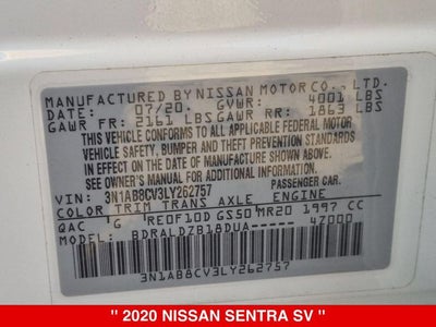 2020 Nissan Sentra SV