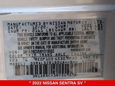 2022 Nissan Sentra SV