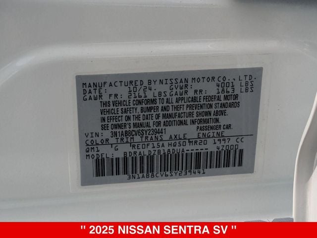 2025 Nissan Sentra SV