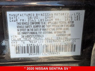 2020 Nissan Sentra SV