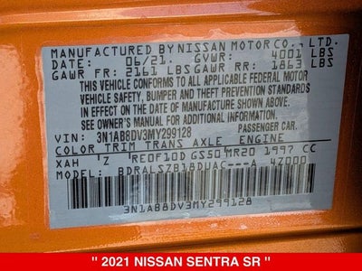 2021 Nissan Sentra SR