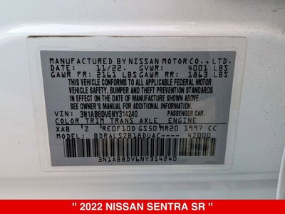 2022 Nissan Sentra SR PREMIUM NISSAN CPO