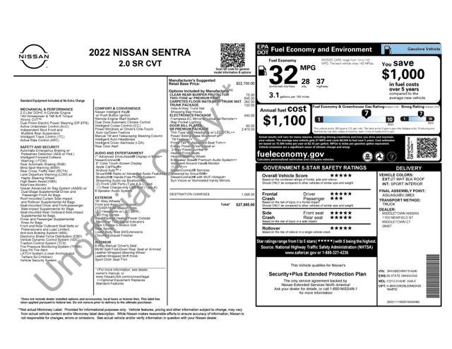2022 Nissan Sentra SR