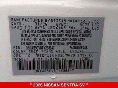 2026 Nissan Sentra SV