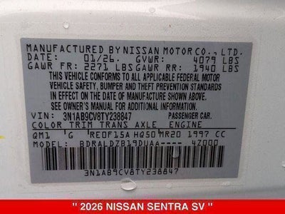 2026 Nissan Sentra SV