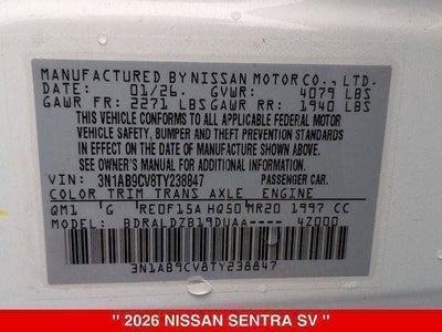 2026 Nissan Sentra SV