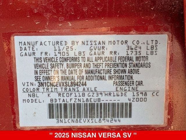 2025 Nissan Versa SV
