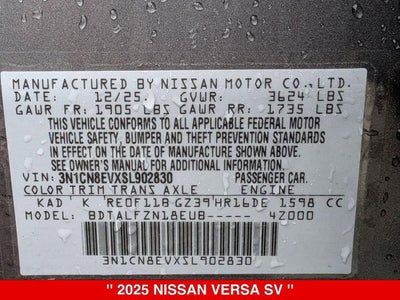2025 Nissan Versa SV
