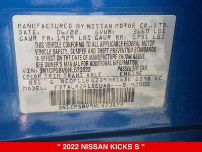 2022 Nissan Kicks S