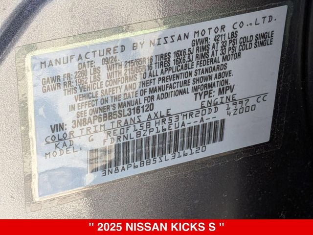 2025 Nissan Kicks S