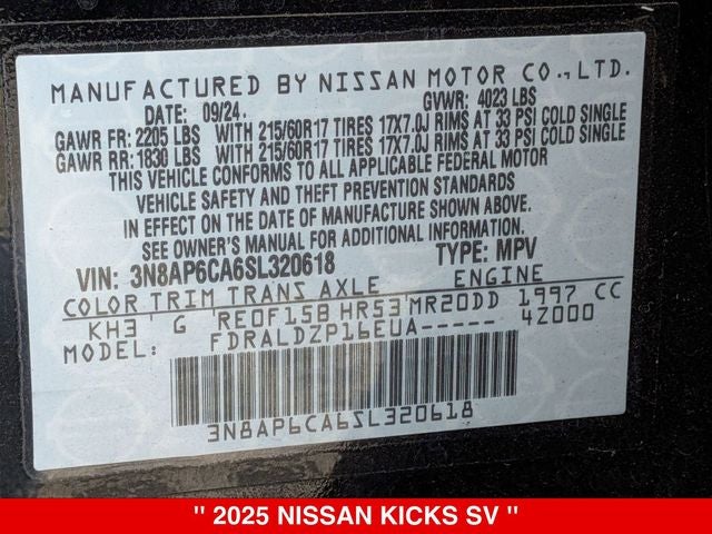 2025 Nissan Kicks SV