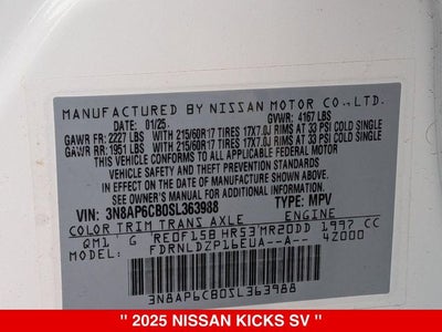 2025 Nissan Kicks SV