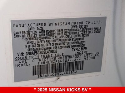 2025 Nissan Kicks SV