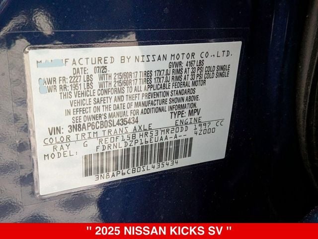 2025 Nissan Kicks SV