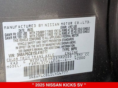 2025 Nissan Kicks SV
